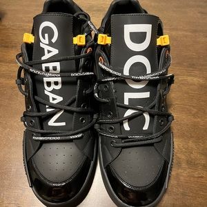 Dolce & Gabbana Men's Portofino Leather Logo Sneakers